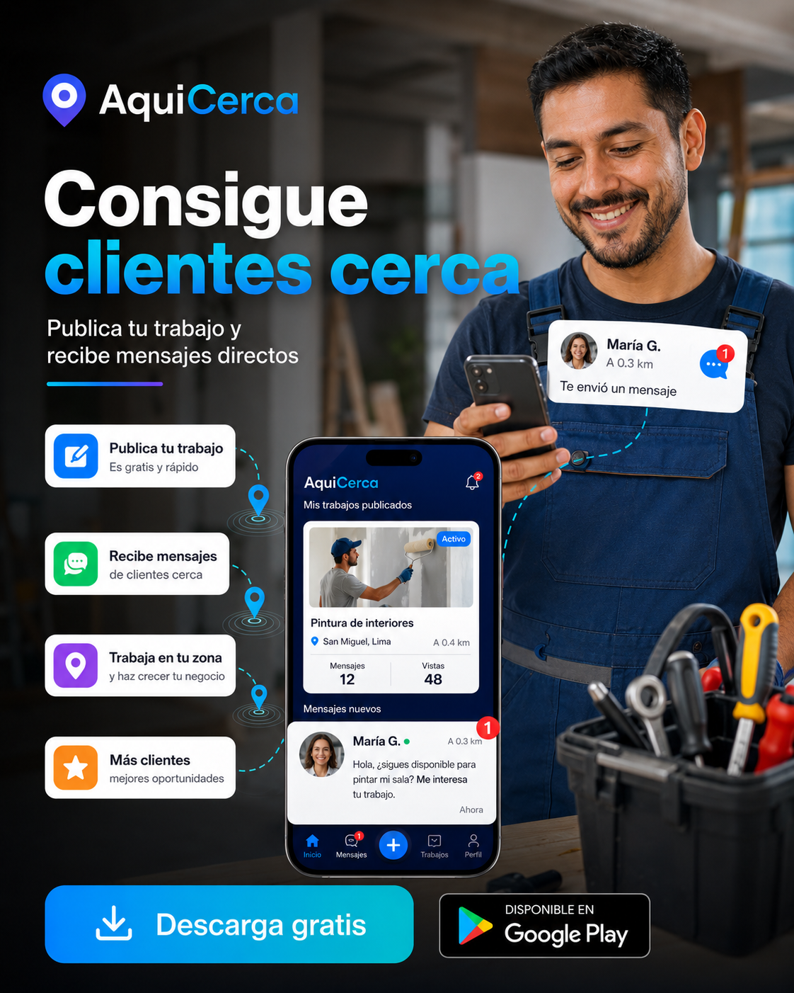 Consigue clientes cerca